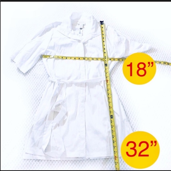 Chico’s White Button Down Tie Waist Tunic - Picture 2 of 7